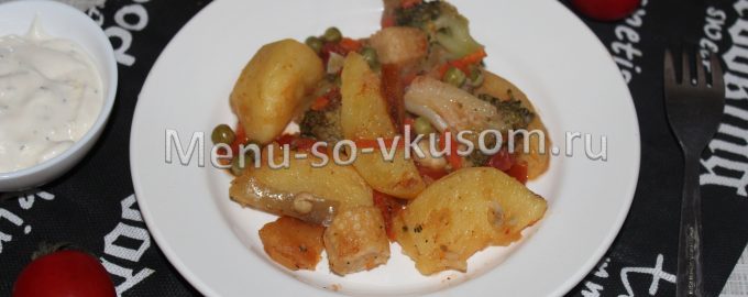 Картошка с овощами на гарнир